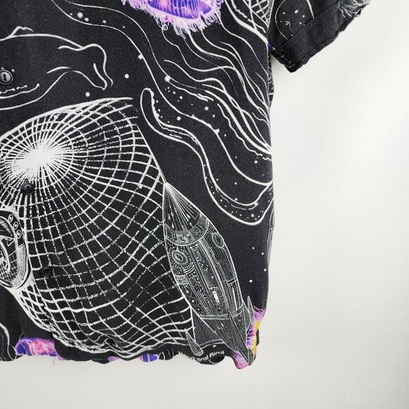 Billionaire Boys Club Shirt Men Large Multi Deep Space Woven Rayon S/S Button Up - Picture 4 of 7